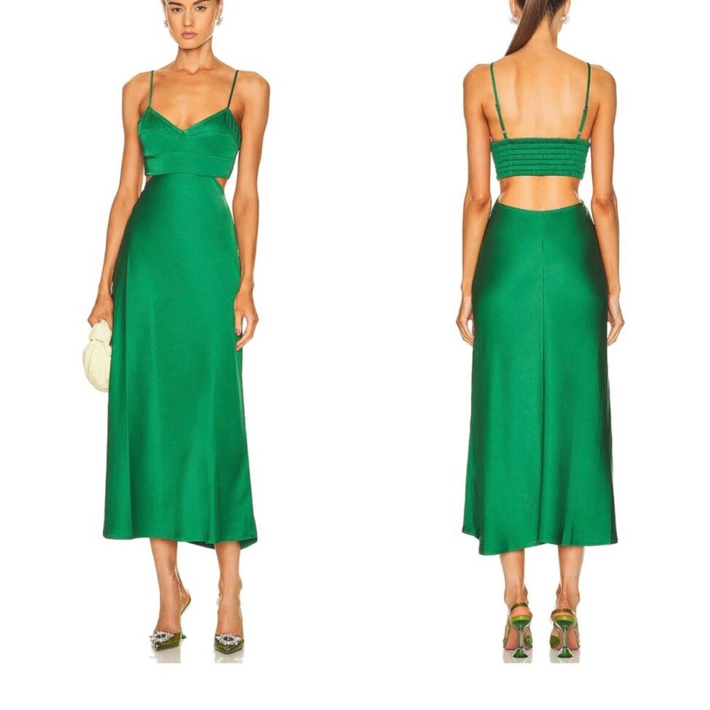 ALC Green Spaghetti Strap Sundress with Cutout